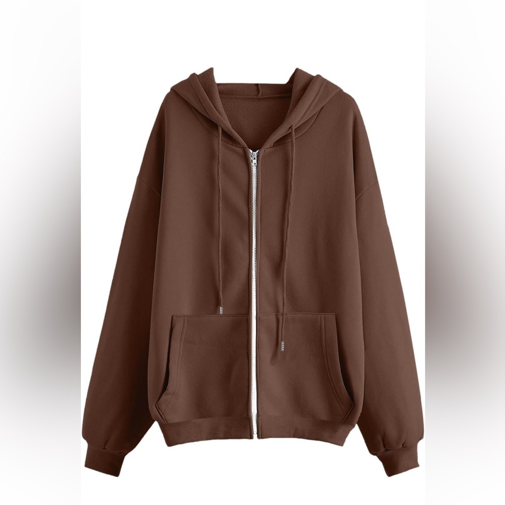 Brown Oversized Hoodie Jacket